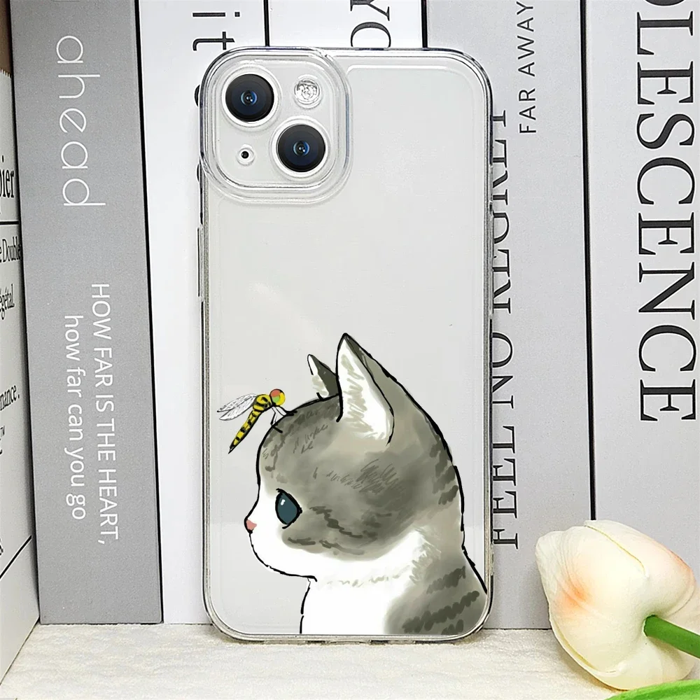 Charming Cartoon Cat Couple Shockproof Phone Case Cover
