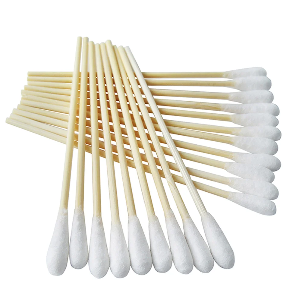 

200pcs 6 Inch Swabs Cotton Stick Swab Clean Room Dedicated Wipe Cotton Tipped Applicator Wooden Swab