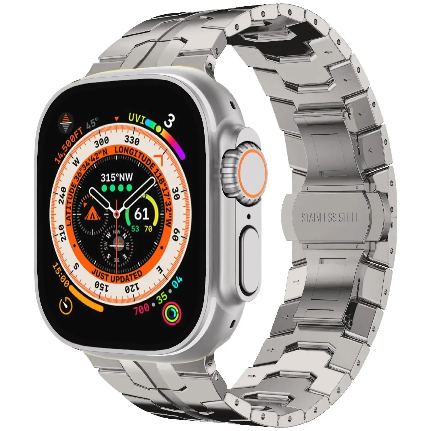 Luxury Titanium Color Stainless Steel Strap