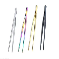 12Inch Kitchen Tongs Stainless Steel Culinary Precision Tweezer Cooking Tongs for Barbecue Food Tongs Thickened Daily Clamp Tool