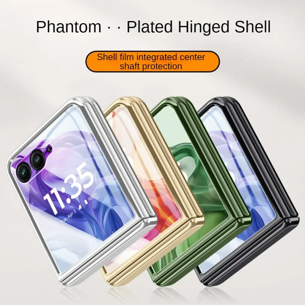 Ultra-Thin Electroplated Transparent Shockproof Case with Mirror Film and Folding Hinge Cover
