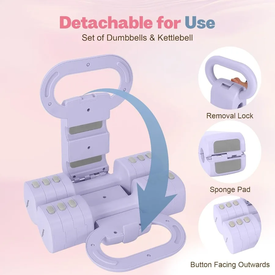 Adjustable Dumbbell Set of 2, 4 in 1 Free Weights Dumbbells Set for Women with Fast Adjustment, Each 2lb 3lb 4lb 5lb Hand Weight