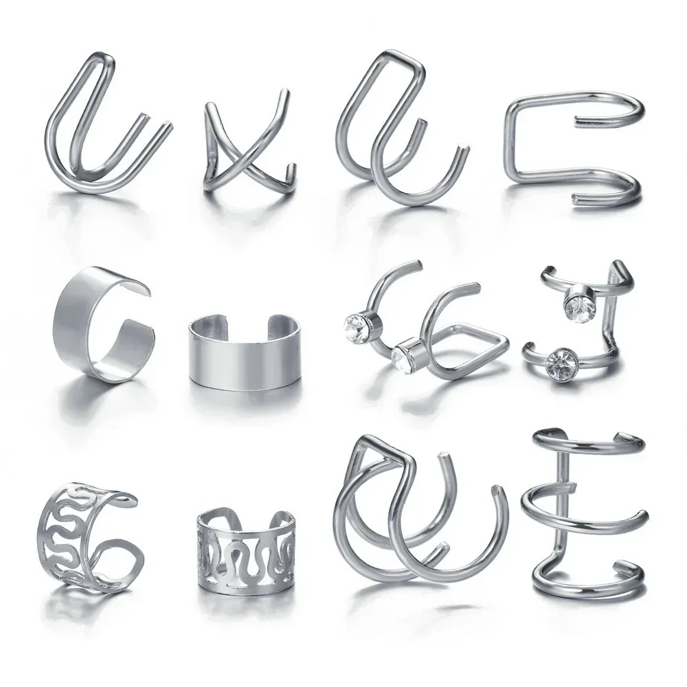 Ear Clip Earrings Set for Women Men