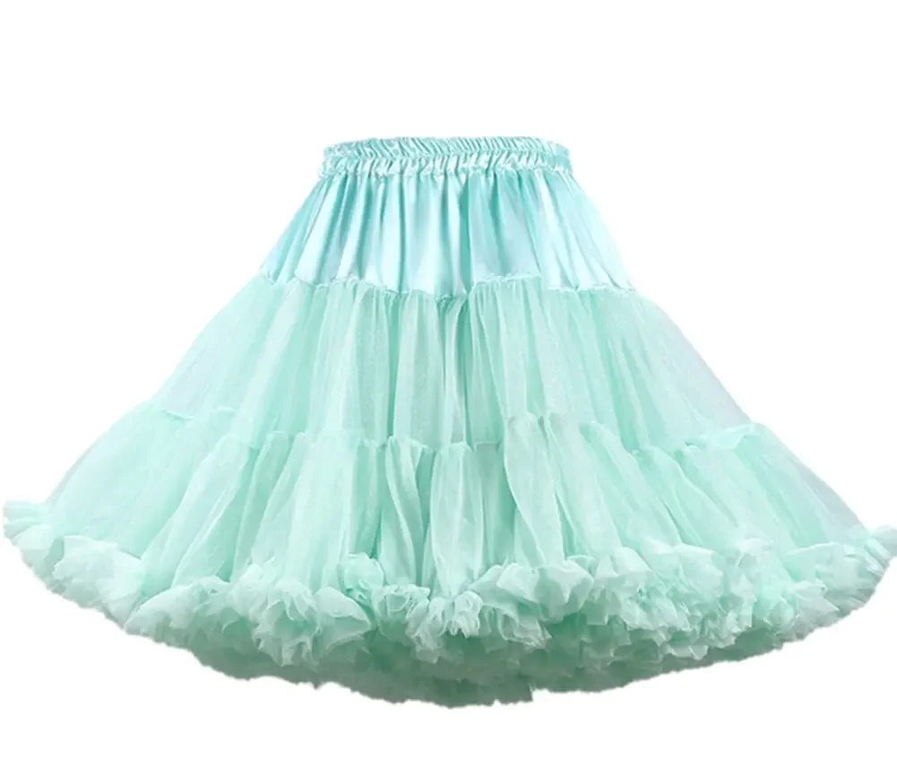 Romantic New Design Women's A Line Ruffle Tutu Petticoats Candy Color Puff Crinoline