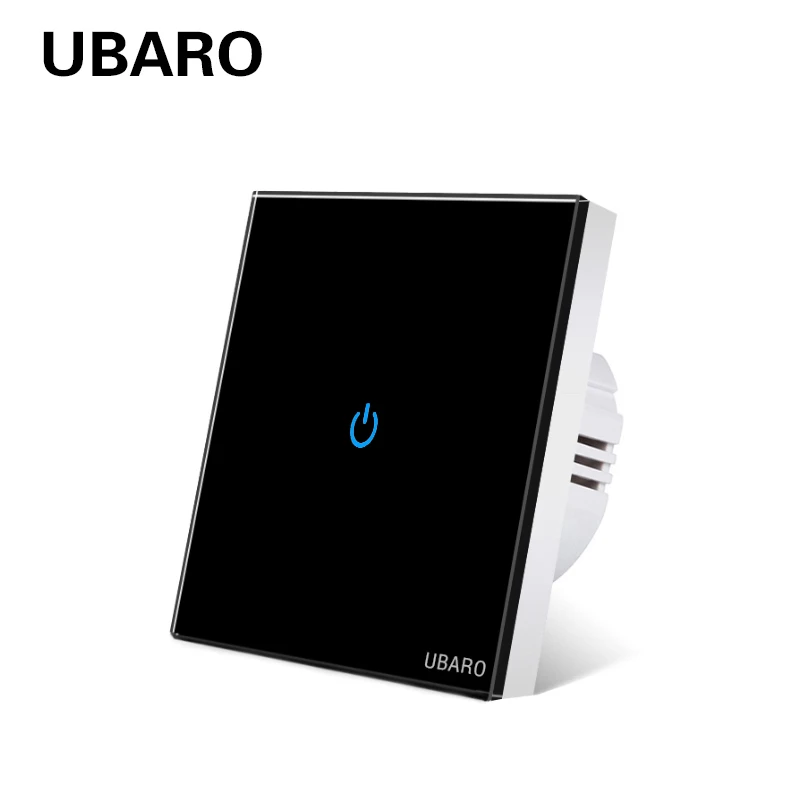 UBARO Interruptor táctil de cristal templado para pared, pulsador con  Sensor de luz, 1/2/3 entradas, 10A, color blanco y negro, AC100 240V de la  UE interruptor tactil pared|Conmutadores| - AliExpress