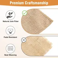 30cm Width Jute Linen Vintage Natural Table Runner Burlap Rustic Khaki Party Country Wedding Decoration Chair Decor 4