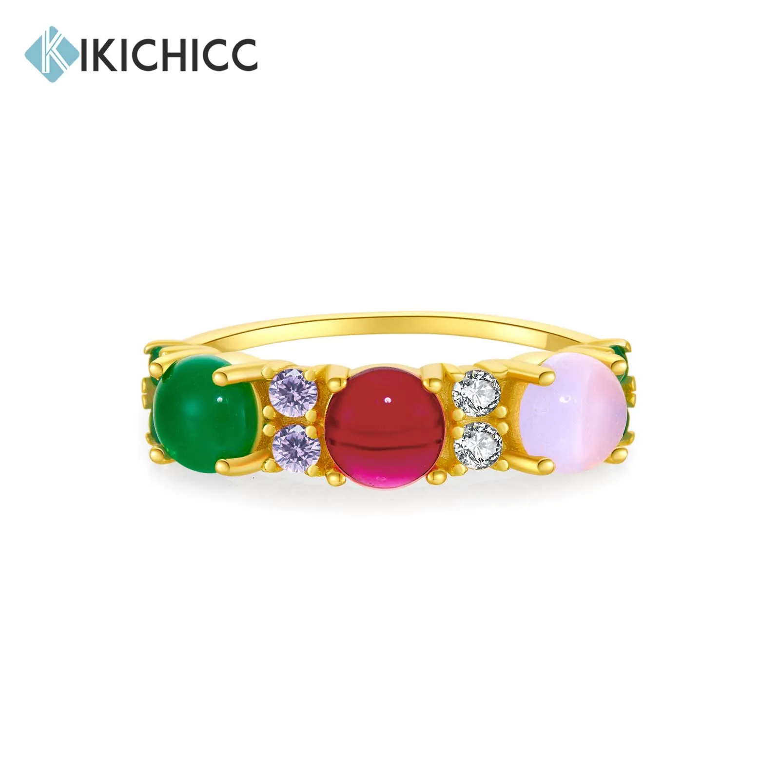 Kikhicc 100% 925 Sterling Silver Gold Lofoten Island Zircone Cz Green Rainbow Rings 2023 Donne Luxury Fine Jewelry Grandi Gioielli