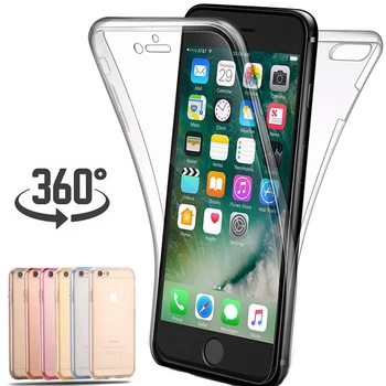 360 custodia protettiva in Silicone morbido per tutto il corpo per iPhone 6 6S 7 8 Plus custodia in TPU per iPhone X XS XR 11 12 13 Pro Max 14 custodie per telefoni
