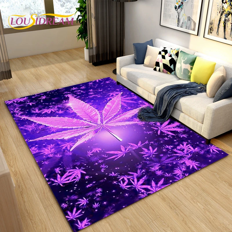 Reggae Music Jamaican Style Maple Leaf Area Rug,Carpet Rug for Living Room Bedroom Sofa Decoration,Kitchen Non-slip Floor Mat