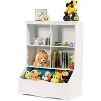 Storage Cabinet,Cubby Toy Organizer,3 Shelf 4 Cube Units,Storage Bins Cubbies for Kids' Collections,Kids Bookshelf and Bookcase 2