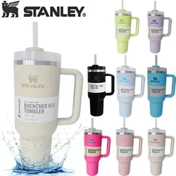 Stanley Tumbler 40oz Stainless Steel Car Mug with Handle Straw Double Wall Thermal Iced Travel Cup Vacuum Insulated Cup Charm