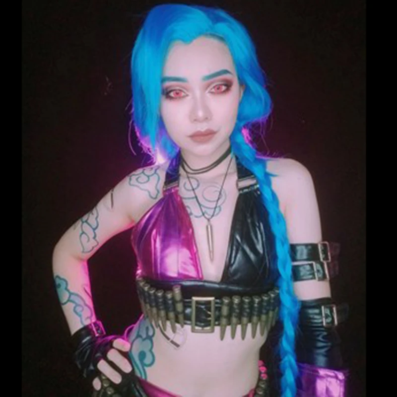 Anime Cosplay Accessories Game Jinx Tattoo Sticker Waterproof Temporary Adult Unisex Gothic Lolita Prop