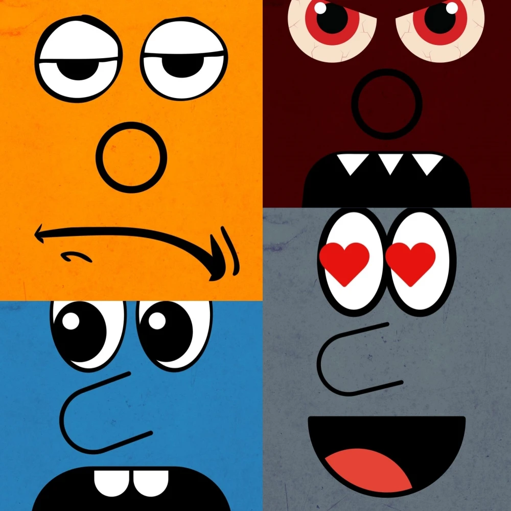 5DDiyCartoonFunnyDiamondPaintingFunnyExpressionCuteFull