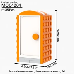 City Series Portable Toilet Street View Decoration DIY Building Blocks Set - 36 Pieces Educational Toy (MOC4204)