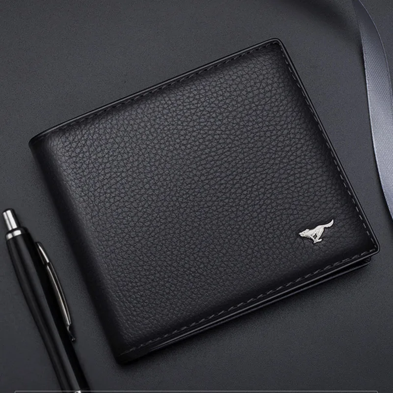 Septwolves Luxury Brand Men Wallet Original Genuine Leather Slim Bifold Card Holder Purse Wallet 4