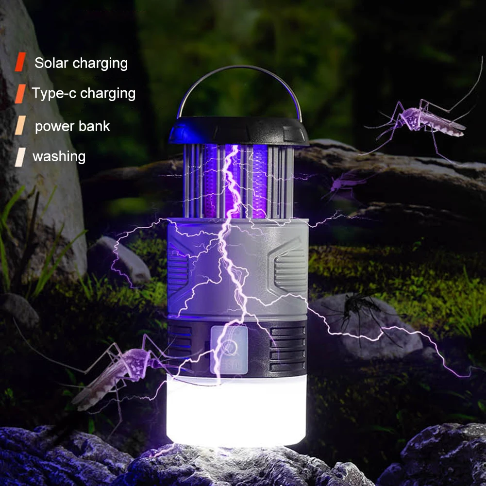 태양열 버그 재퍼 방수 플라이 트랩, 무선 모기 재퍼, 야외 가정 정원 파티오 뒤뜰용 전기 플라이 재퍼