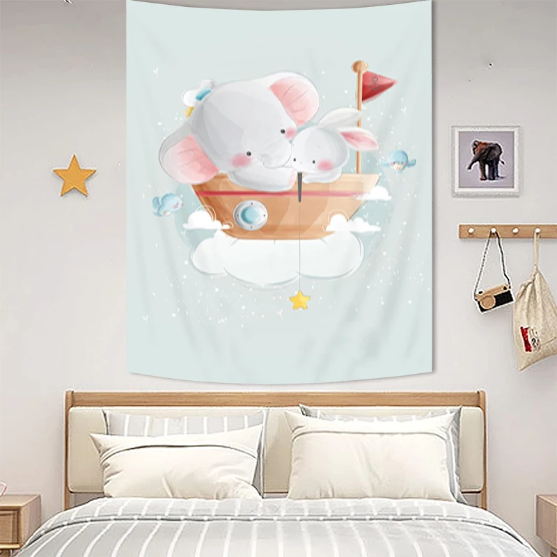 

Tapestry Wall Hanging Cute Animals Baby Room Decors Aesthetic Tapries Tapestries Bedroom Decoration Decor Home Fabric the Large