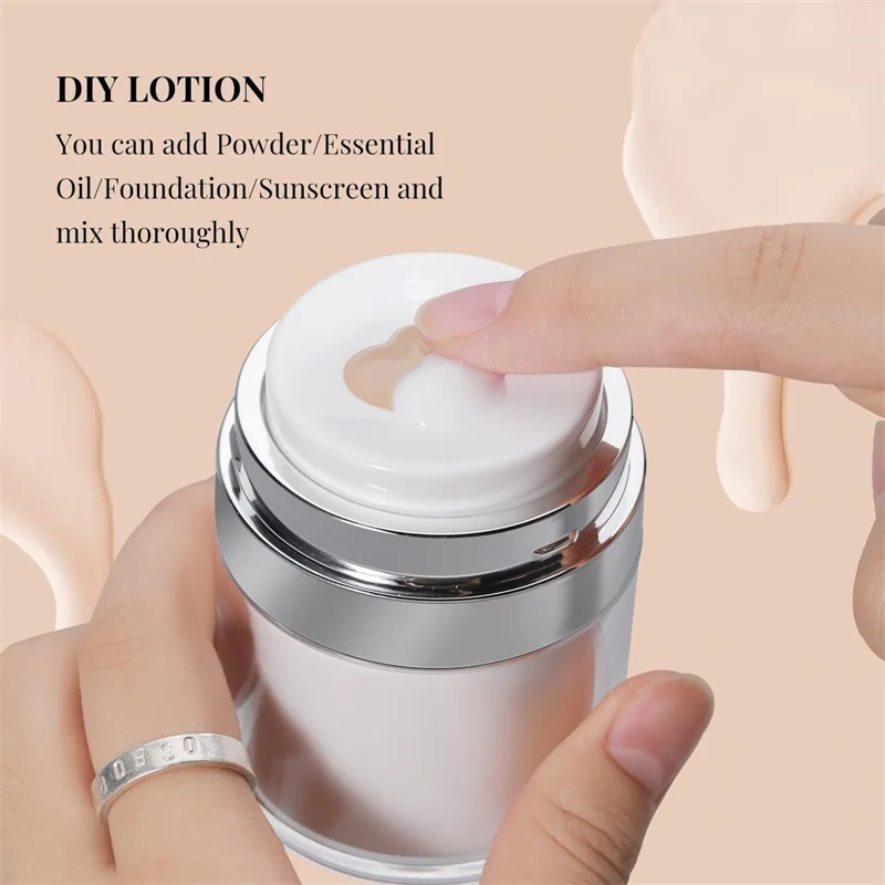 Airless Pump Jars Cream Vacuum Empty Bottles Refillable Travel Lotion Dispenser Cosmetic Moisturizer Toiletries Containers