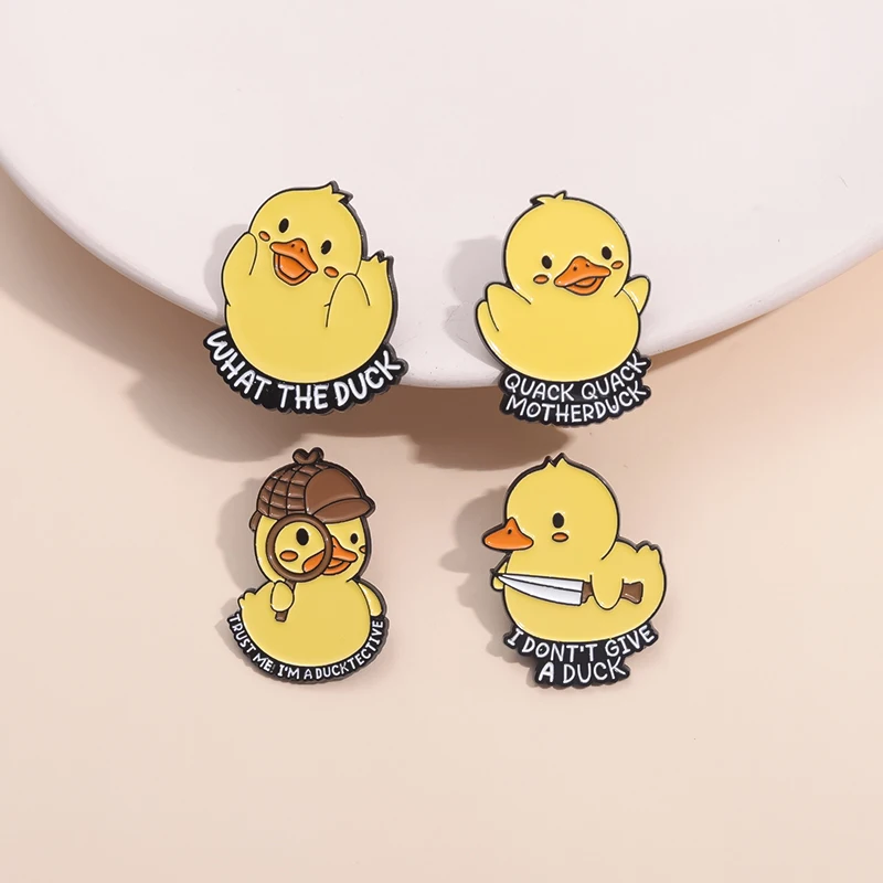 Quacksalber Mutter Emaille Pins Ich gebe keine Ente kreative süße gelbe Ente Broschen Revers Rucksack Abzeichen Großhandel Schmuck Geschenk