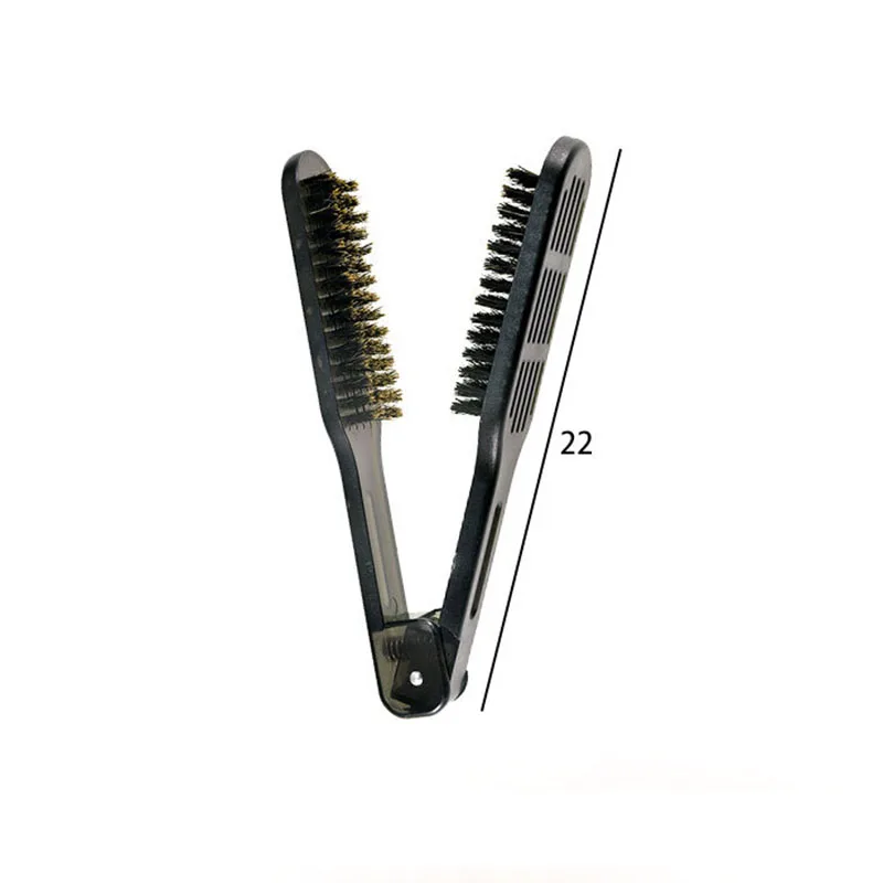 세라믹 스트레이트 닝 빗 양면 헤어 브러시 클램프 미용 천연 섬유 강모 헤어 빗 Hairstylig 도구