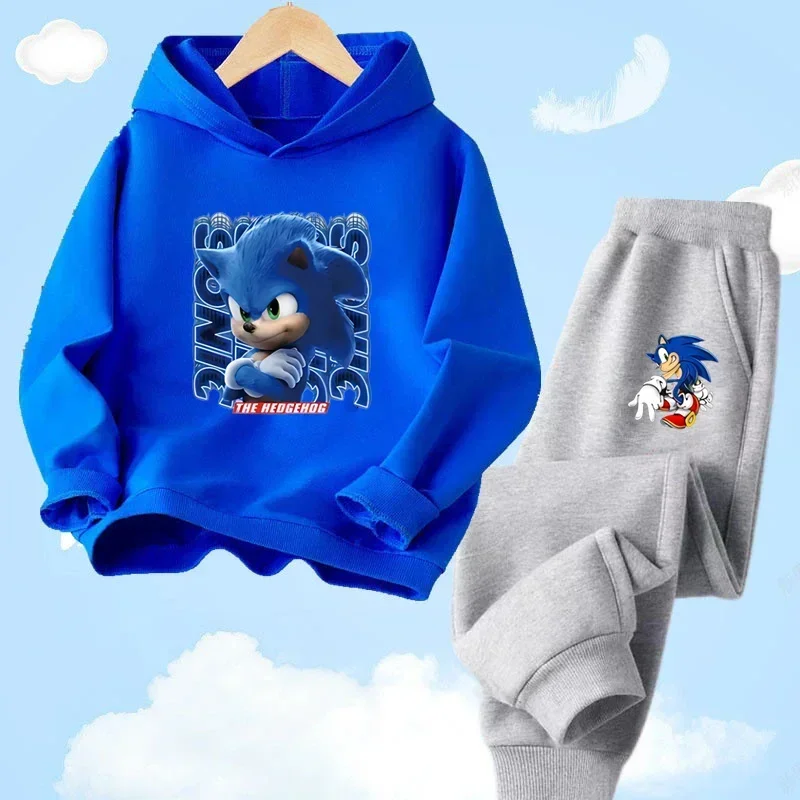 thumbnail image 1 of Ropa de bebé, ropa de abrigo para niño de 2 a 12 años, conjunto de sudadera con capucha, sudadera Sonic 2024 de primavera para niños, ropa para niña, madre e hijo, 1 of 4