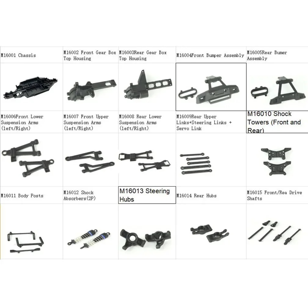 

Запчасти HBX Haiboxing 1/16 RC грузовик 16889 Truggy 16890 M16001 M16002 M16003 M16004 M16005 M16006 M16011