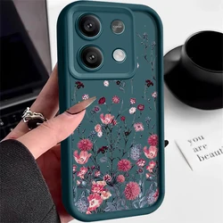 Floral Pattern Soft TPU Silicone Phone Case for Poco X6 Pro (Blue)