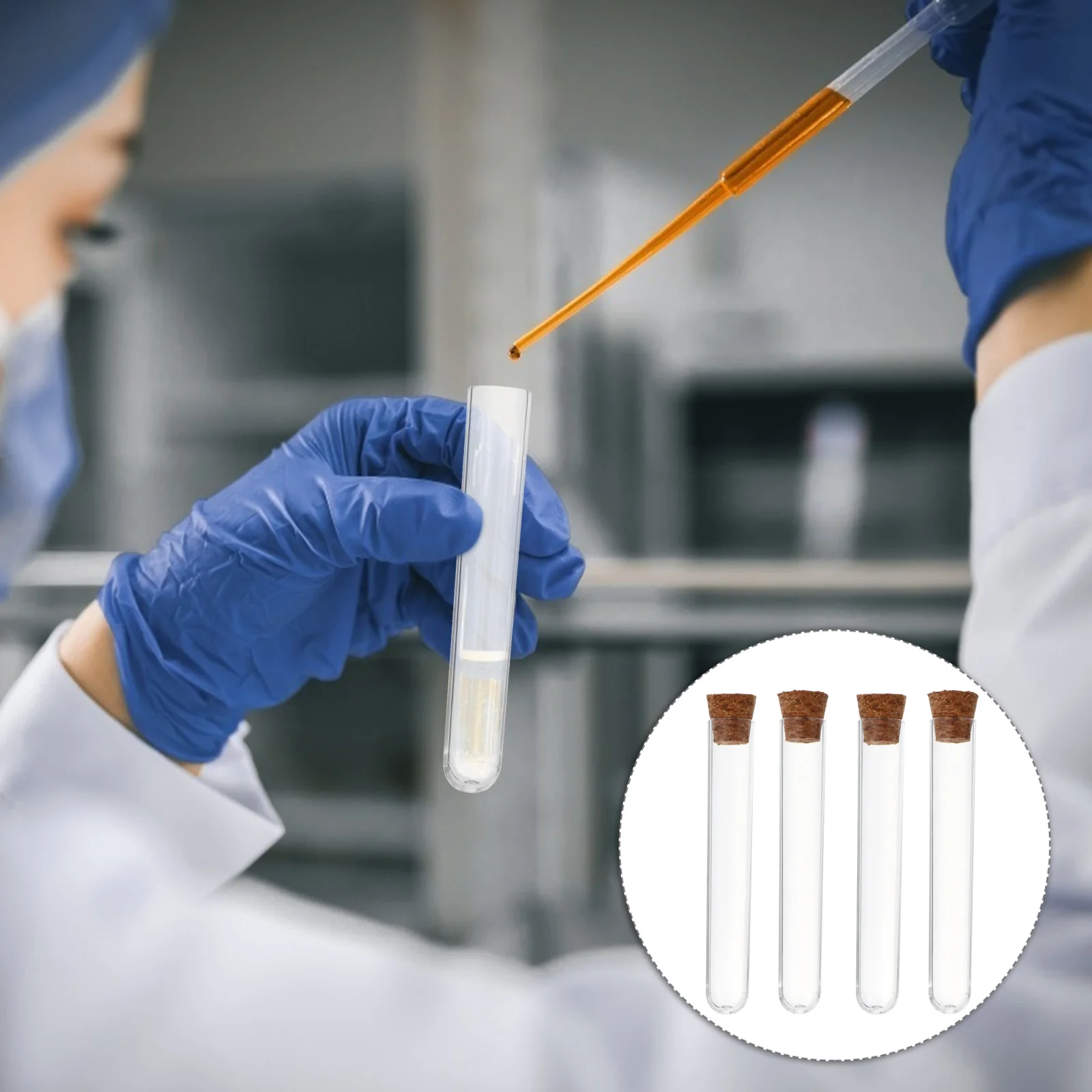 

35 Pcs Wooden Plug Test Tube Scientific Theme Party Decor Containers for Liquids Plastic Tubes Storage Prop