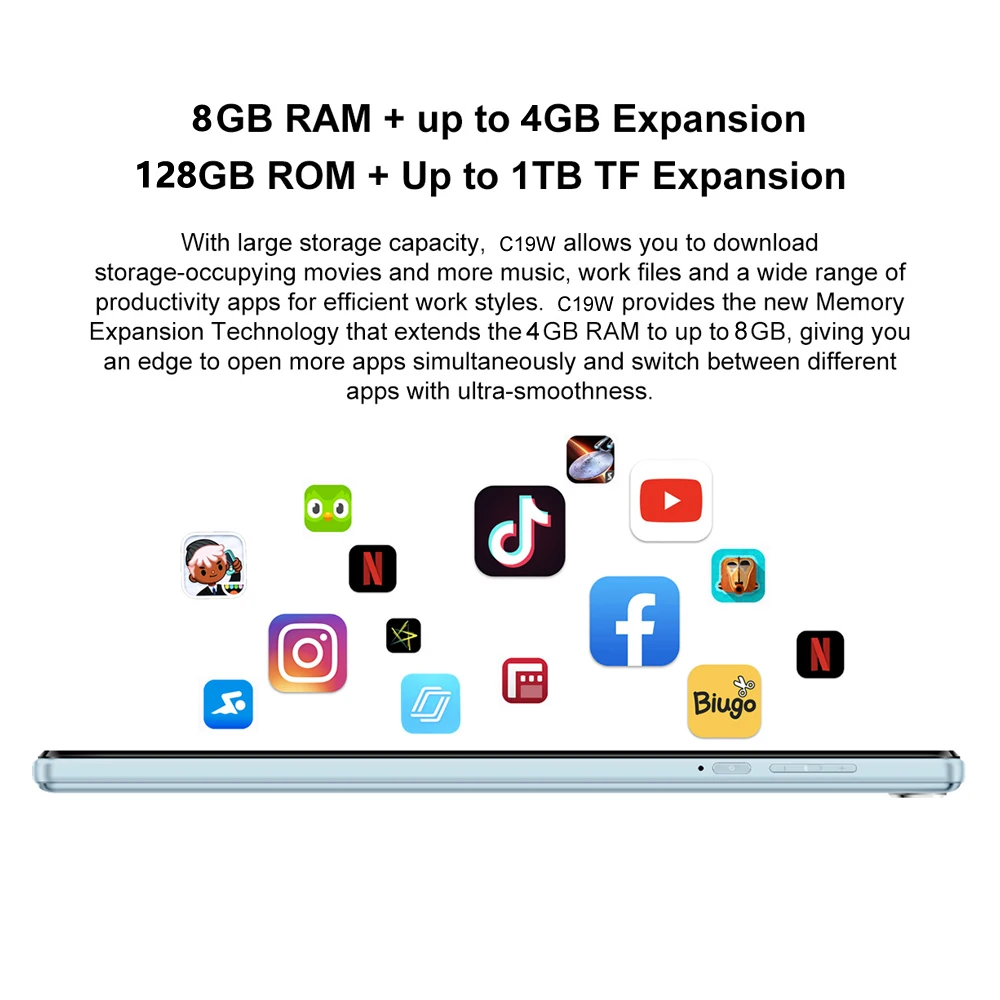 weelikeit 2024 Tablet 10" Android 14 128GB+512GB Expand 2.0GHz 8-Core HD IPS 6000mAh 5G WiFi BT5.0 Split Screen Dual Cams Pad PC 3