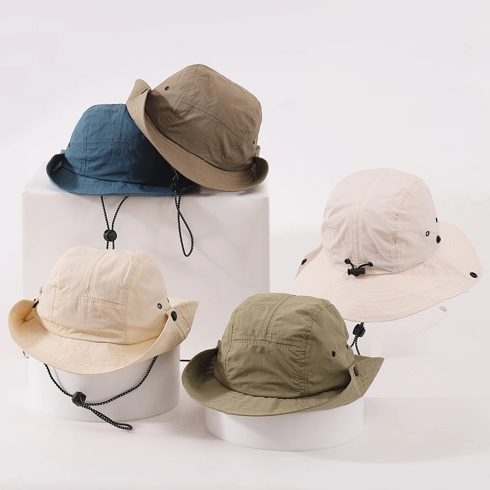 Cappelli Da Pescatore Per Bambini Primavera E Autunno Berretti Da Sole Da Campeggio All'Aperto Per Bambini A Tesa Larga Tinta Unita Cappellini Estivi 