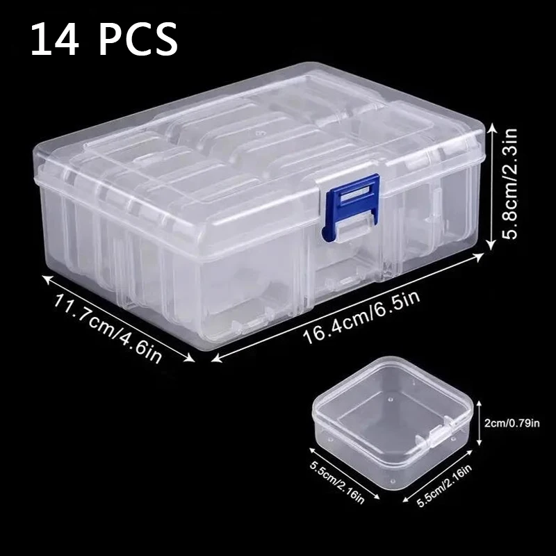 Transparent Independent Packaging Box Small Bead Organizers Plastic Storage Cases Mini Clear Bead Storage storage boxstorage containerplastic storage box