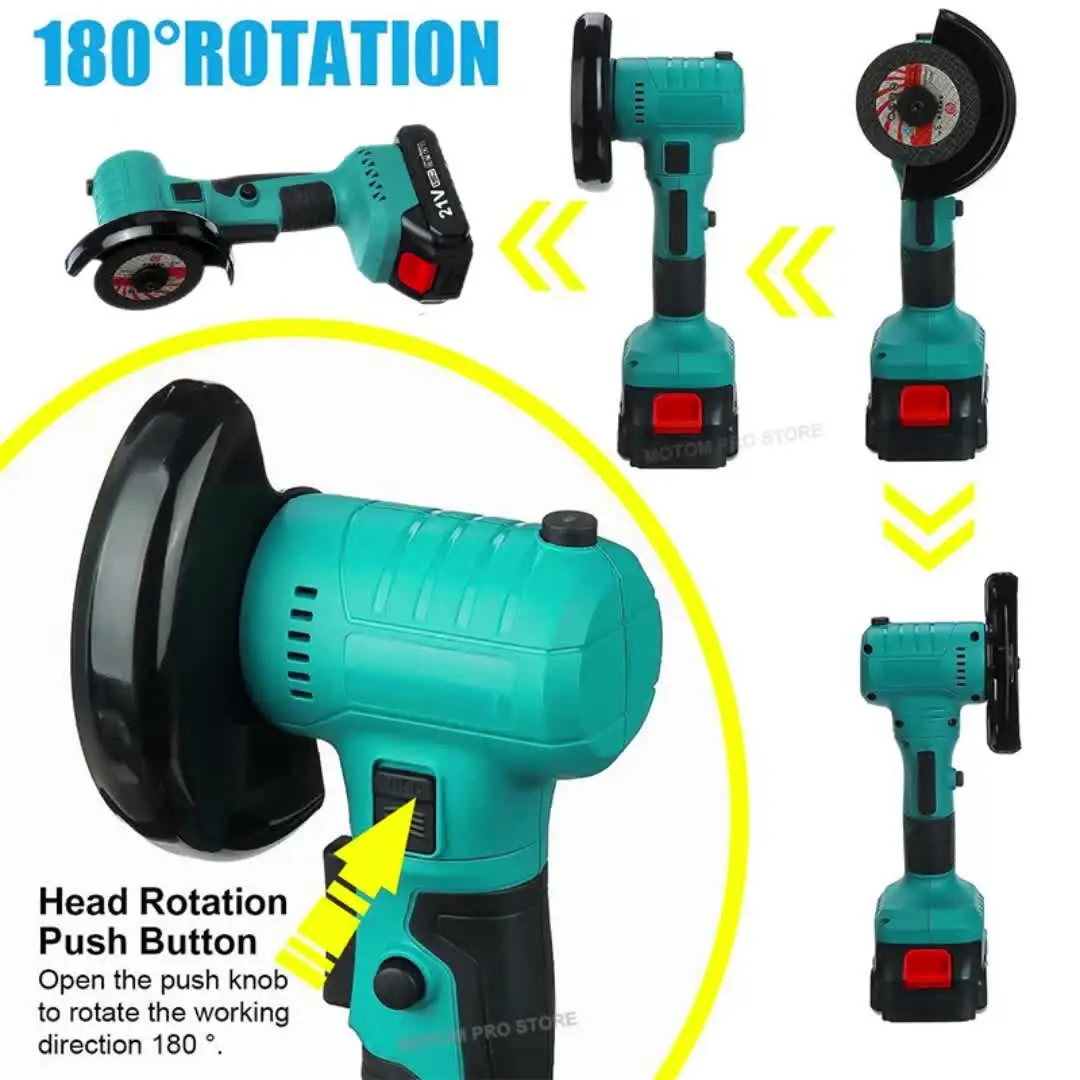 Бесщеточная угловая шлифовальная машина Makita 21В синяя