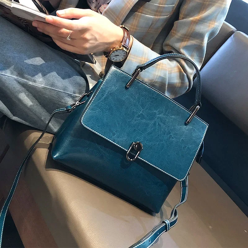 

Женские сумки из воловьей кожи, новинка 2024, модные дамские классические сумочки на одно плечо, вместительные универсальные мессенджеры
