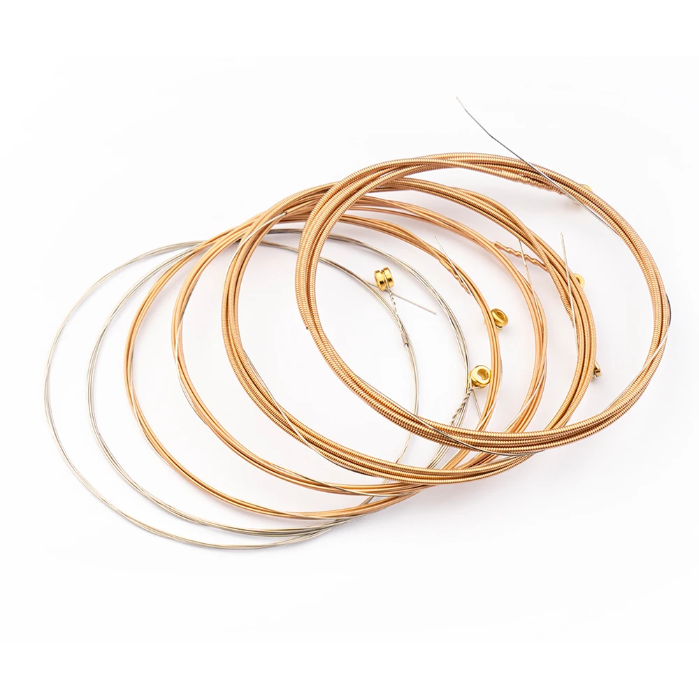 

GUITTO GSA-010 6pcs/Lot Acoustic Guitar String Brass Hexagonal Steel Core Folk Guitar Guitarra Strings Guitar Parts & Accessory