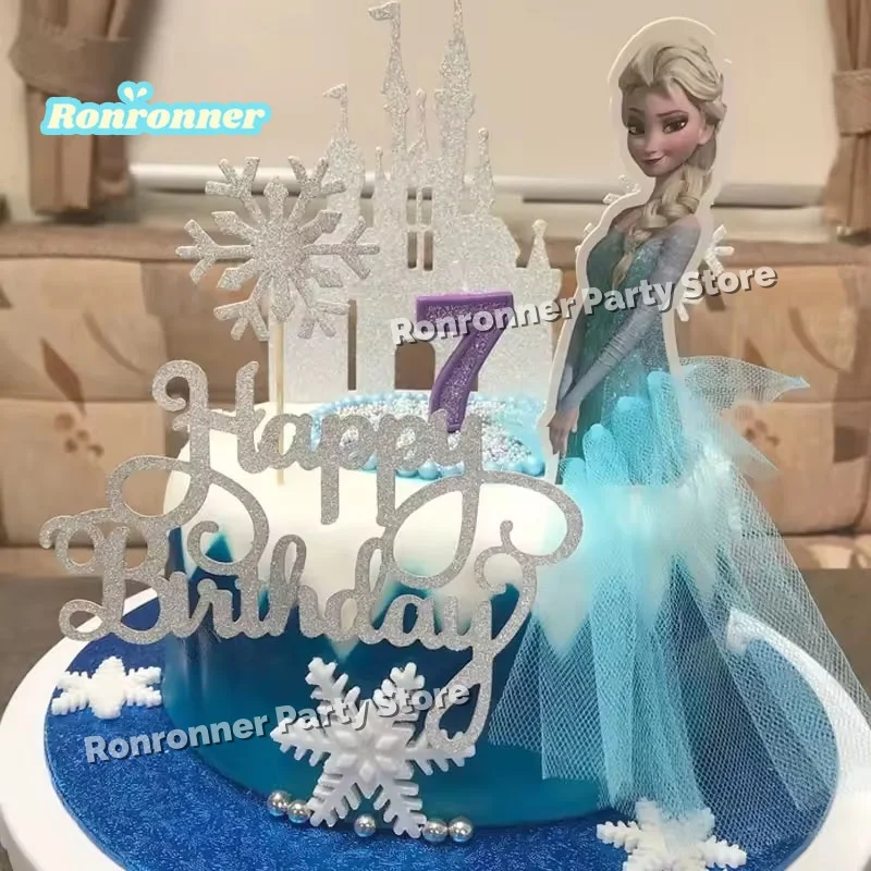 Topper Gâteau Anniversaire Reine des Neiges Elsa - Fille 7 Ans
