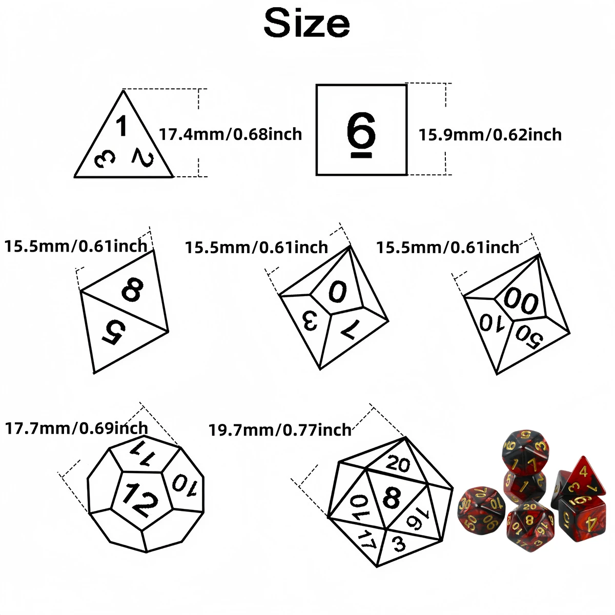7pcs DND Polyhedral Dice Double-color Dice with A Bag for Board Game DND RPG Role Playing Game Accessories Sf84b9e33a2524bc5ac24c03184bb44849