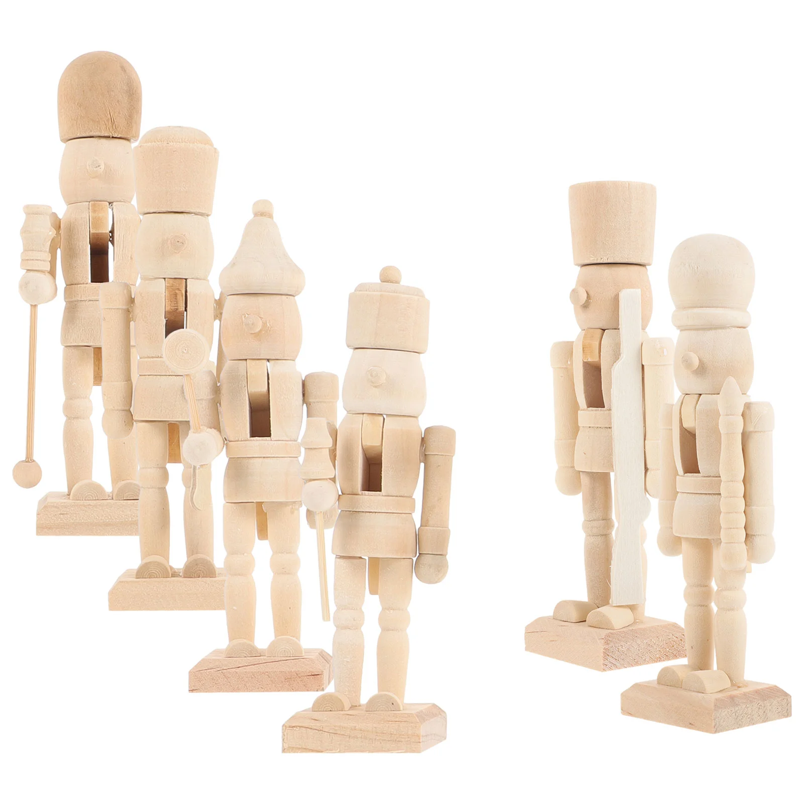 

Wooden Nutcracker Puppet Wood Doll Soldier Decor Pendant Party Doll Supplies Unpainted Nutcracker