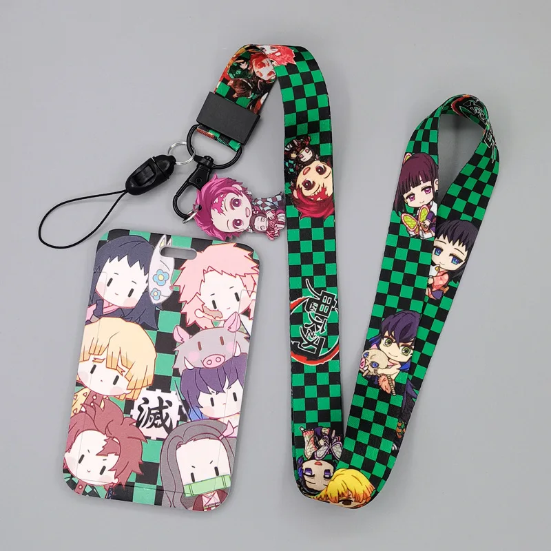 Dämon Slayer Cartoon Kartenhalter Luffy Arbeitskarte Student Kartenhalter Lanyard Handy Lanyard Männer Frauen Mode Peripherie – Detail 12