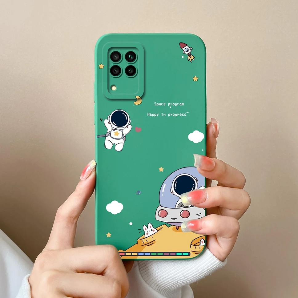 Lovely Astronaut Smooth Liquid Back Cover Case for Huawei P40 Lite Series