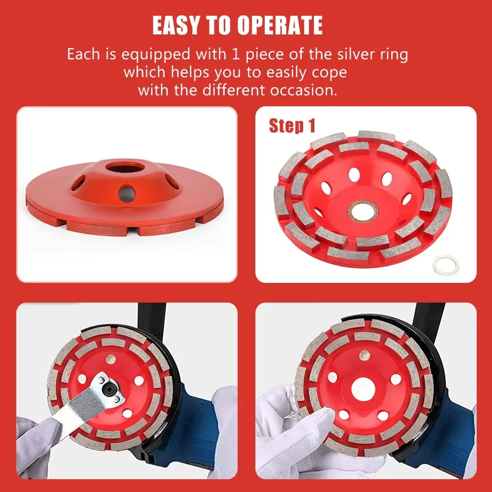 Diamond Grinding Disc 100/115/125 /180MM Double Diamond Grinder Wheel for Grinding and Polishing Stone Concrete Surface/Stones grinding disc,grinding wheel,abrasive wheel