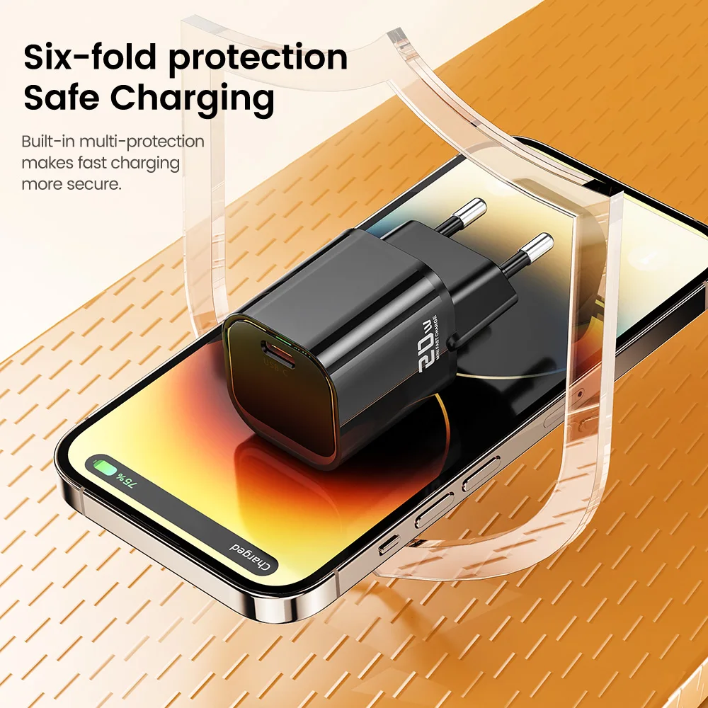 Toocki 20W GaN Fast Charger with PD and QC 3.0 Technology