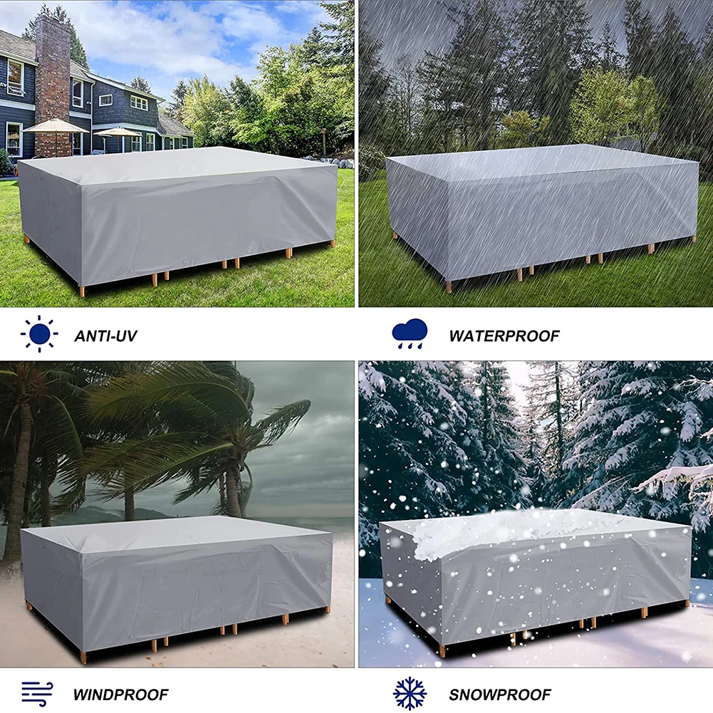 Outdoor Furniture Set Cover Waterproof Rain Snow Dust Wind Proof Anti-UV Oxford Fabric Garden Lawn Patio Furniture Set Cover