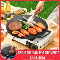 Korean Portable Nonstick BBQ Grill Pan for Indoor & Outdoor Fun