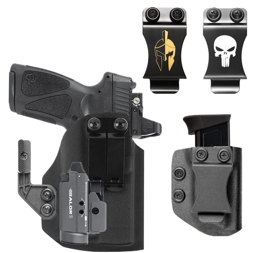 Fondina Interna Kydex Per Taurus G3 Toro Con Olight Baldr S Pl Mini 800 Lumen Gm23 Torcia Tattica Luce Ottica Punto Rosso
