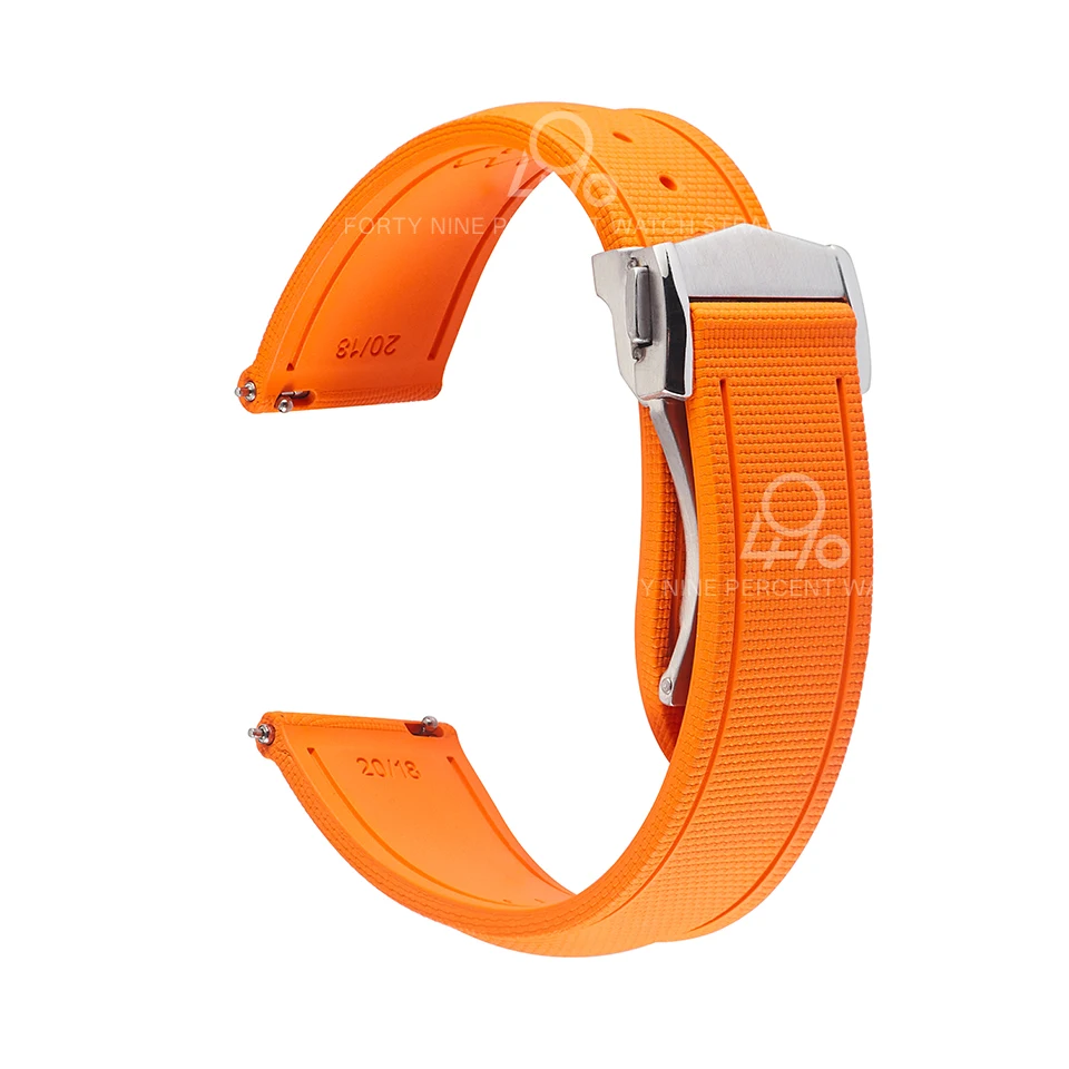 Enhanced Quick Release Universal FKM Rubber Watch Strap, Multi-Size Adjustable Bracelet