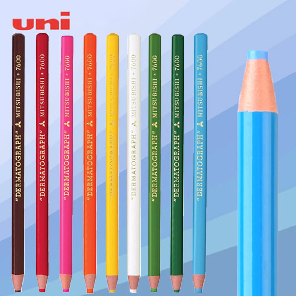 

12 UNI Colored Pencils 7600 Free-cut Hand-tear Roll Paper Crayon Oily Pull-line Waterproof Professional Painting Art Stationery