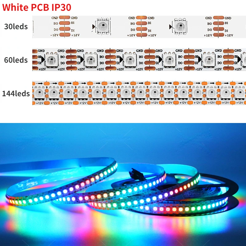 รูปสินค้า ไฟ LED Strip ควบคุมได้ หลายความยาว 30/60/144 LEDs/M