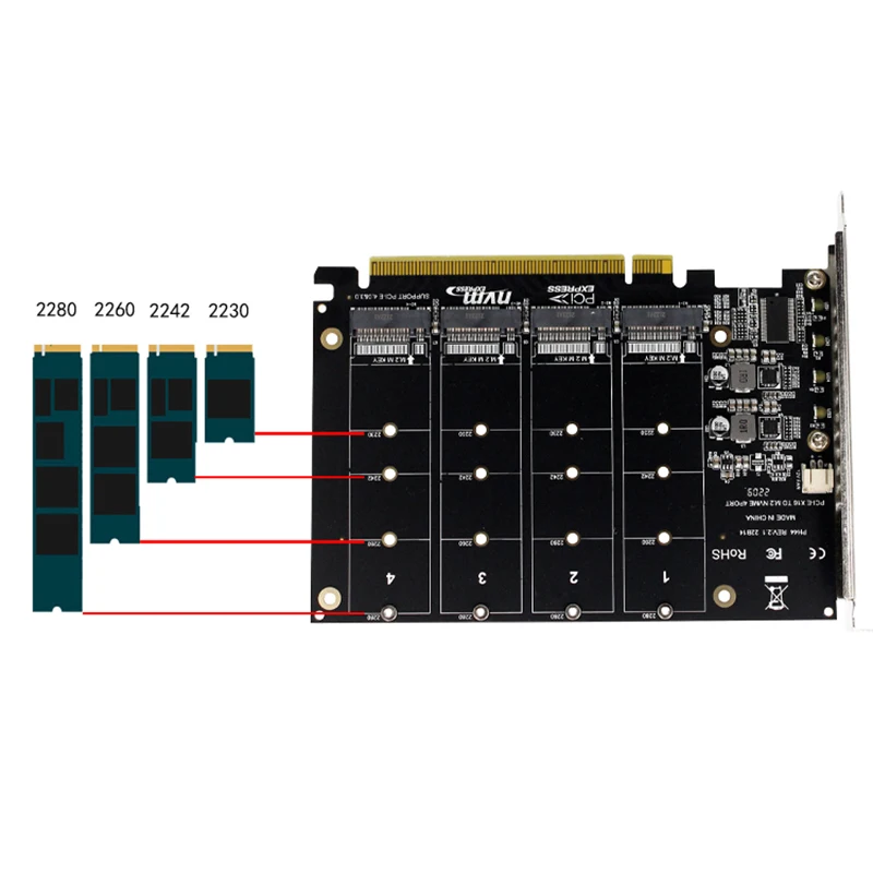 X16 a 4 Portas Adaptador de Cartão