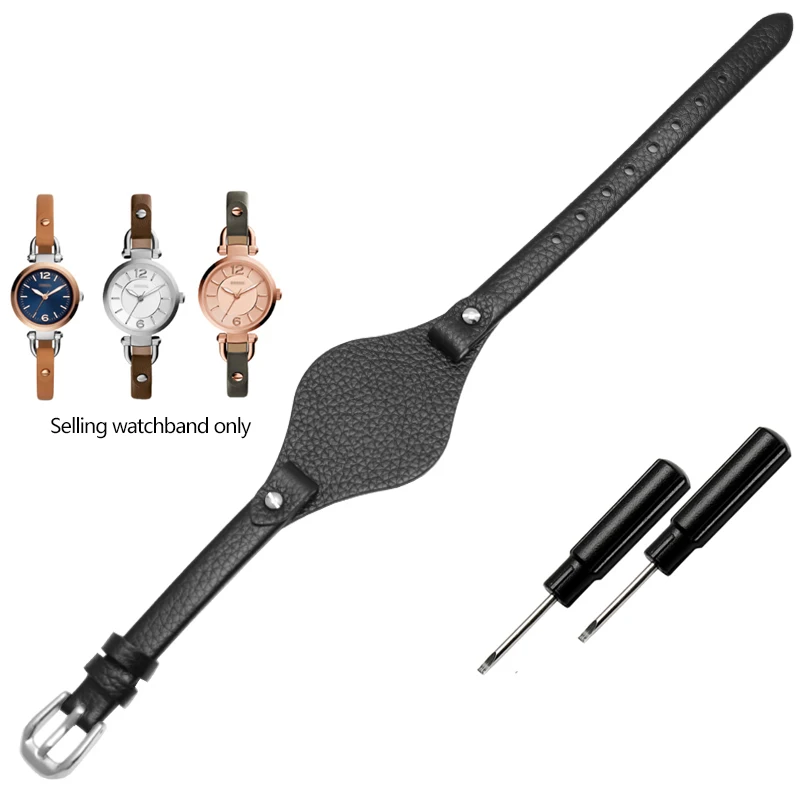 Premium Women's Leather Watchband - 8mm Elegant Strap Replacement
