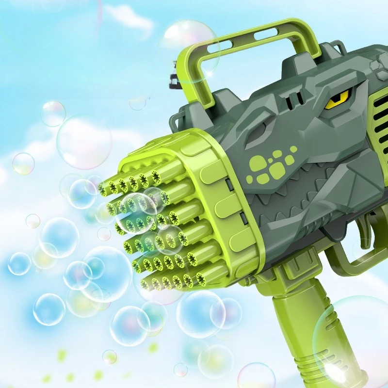 32 Holes Dinosaur Bubbles Machine Fully Automatic Bubble Blowing Lights Outdoor Bubble Machine Without Bubble Water Kids Toys 2